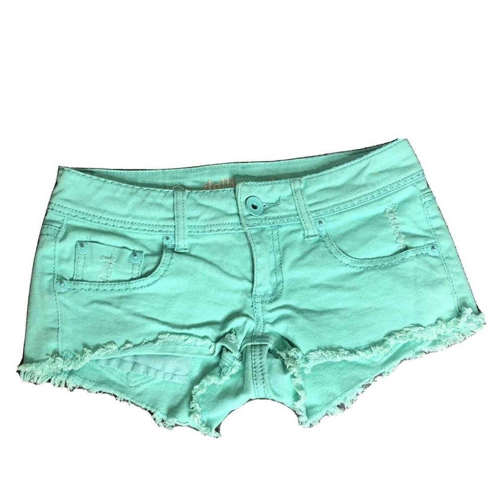 Short Shorts Sz 1 Distressed Sea Foam Green Womens